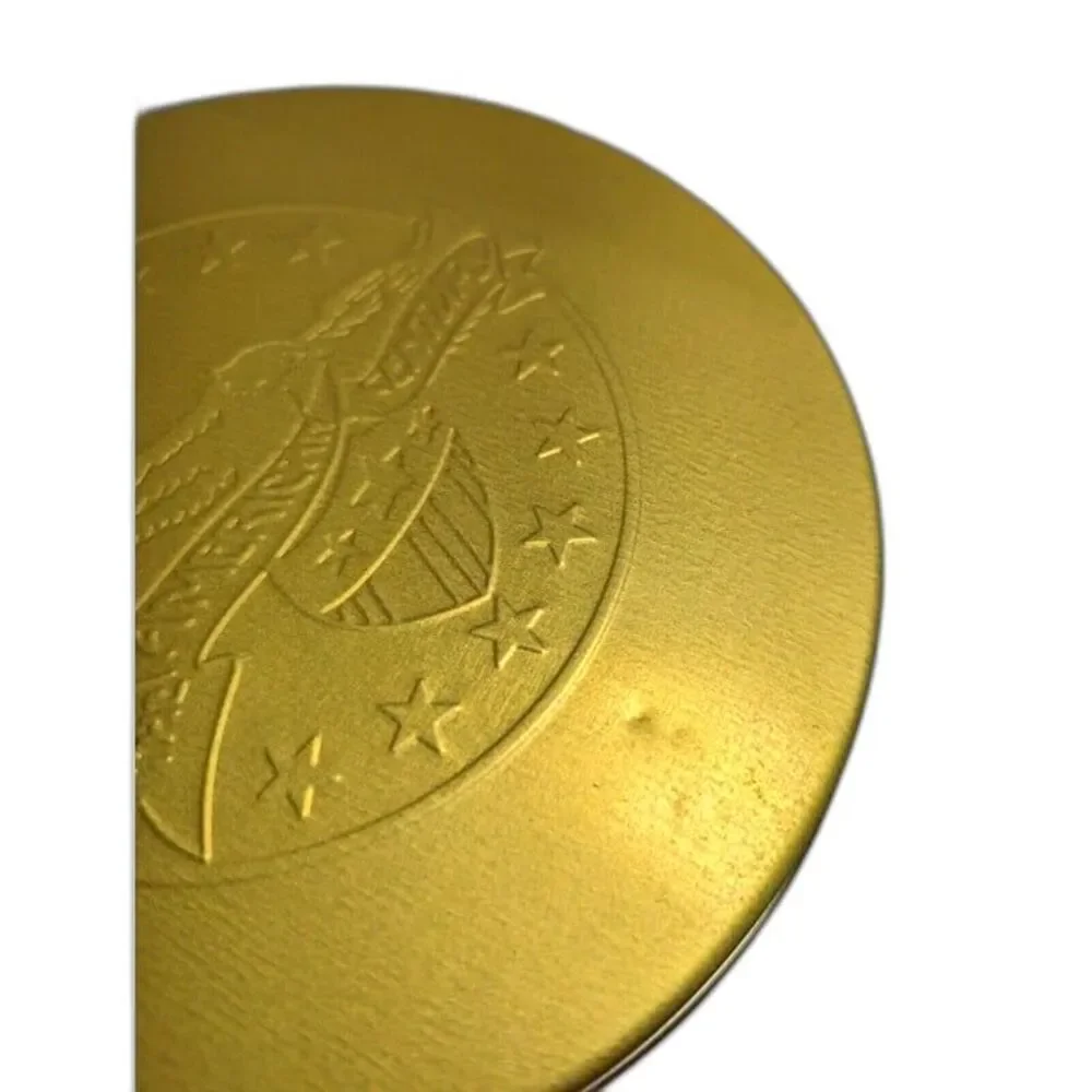 American Century Tin Advertising Trail's End 7.25-in Storage Can Eagle Gold Lid